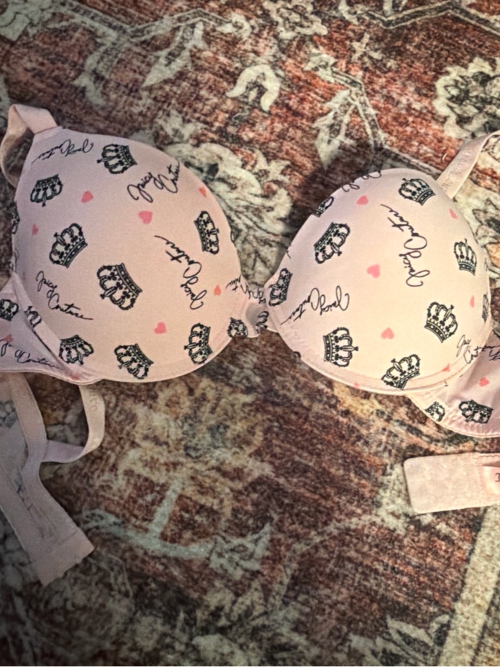 Juicy Couture Pink Crown Print Bra
